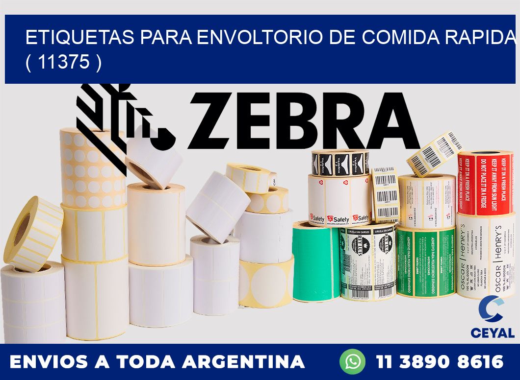 ETIQUETAS PARA ENVOLTORIO DE COMIDA RAPIDA ( 11375 )