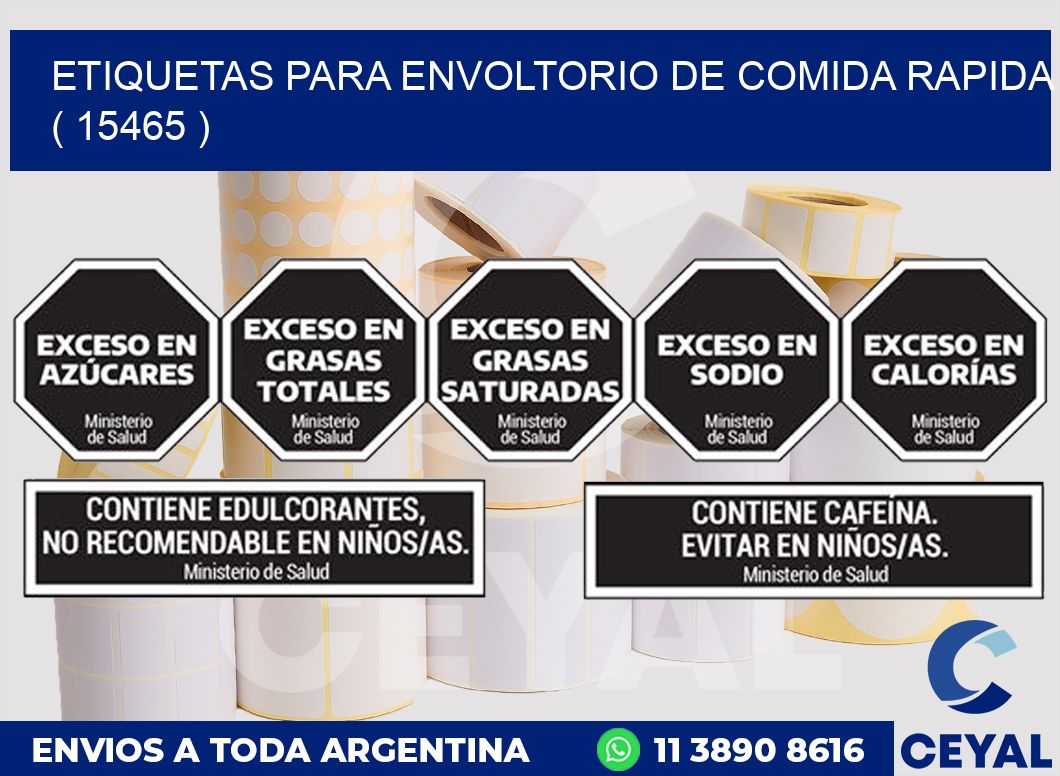 ETIQUETAS PARA ENVOLTORIO DE COMIDA RAPIDA ( 15465 )
