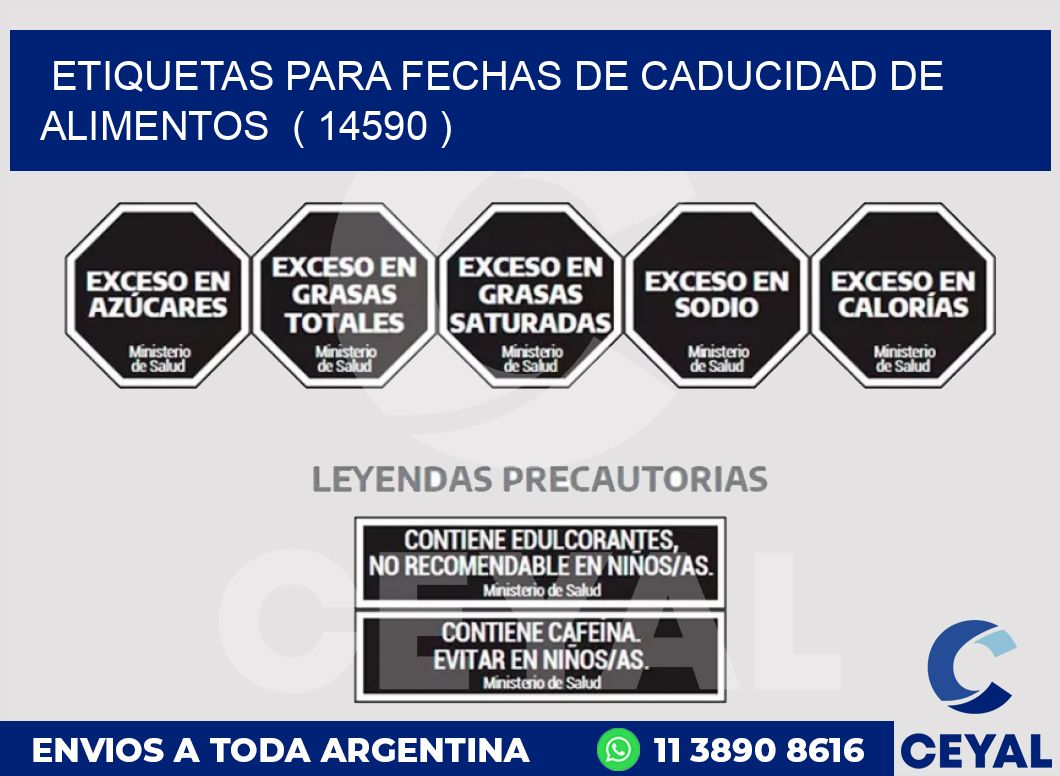 ETIQUETAS PARA FECHAS DE CADUCIDAD DE ALIMENTOS  ( 14590 )