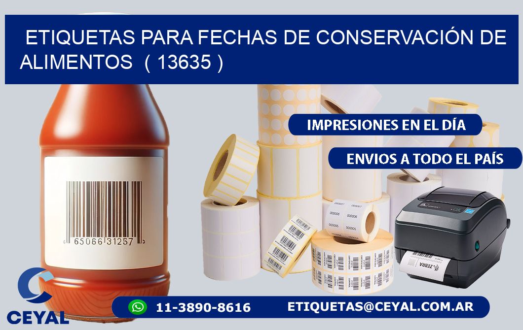 ETIQUETAS PARA FECHAS DE CONSERVACIÓN DE ALIMENTOS  ( 13635 )