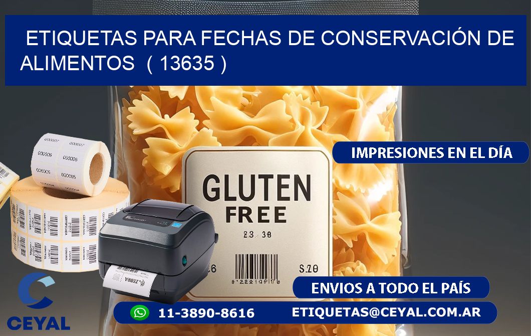 ETIQUETAS PARA FECHAS DE CONSERVACIÓN DE ALIMENTOS  ( 13635 )