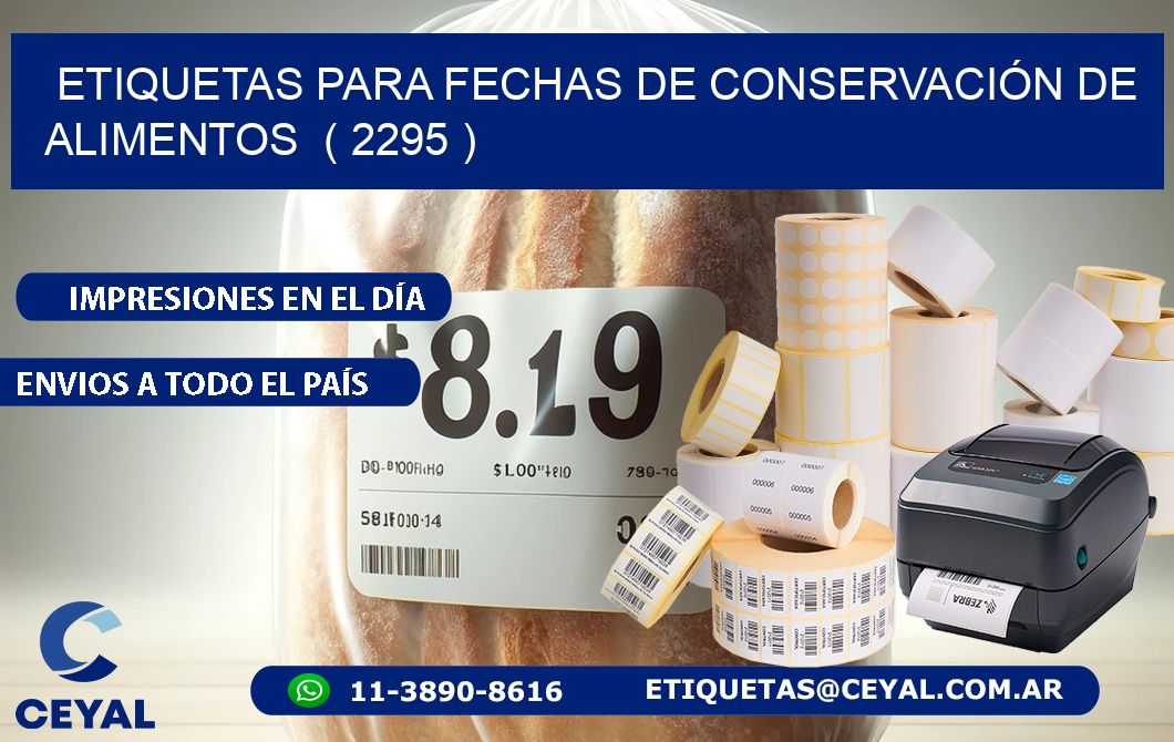 ETIQUETAS PARA FECHAS DE CONSERVACIÓN DE ALIMENTOS ( 2295 )