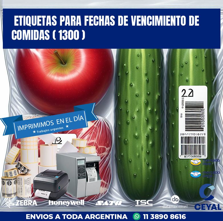 ETIQUETAS PARA FECHAS DE VENCIMIENTO DE COMIDAS ( 1300 )