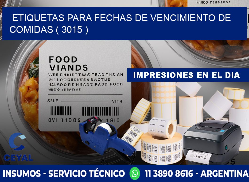 ETIQUETAS PARA FECHAS DE VENCIMIENTO DE COMIDAS ( 3015 )