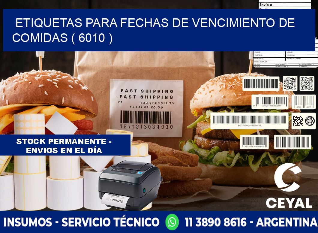 ETIQUETAS PARA FECHAS DE VENCIMIENTO DE COMIDAS ( 6010 )