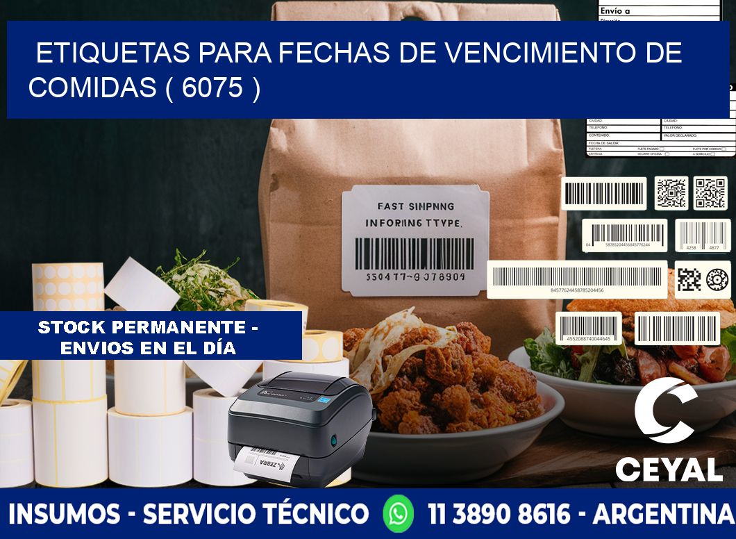 ETIQUETAS PARA FECHAS DE VENCIMIENTO DE COMIDAS ( 6075 )