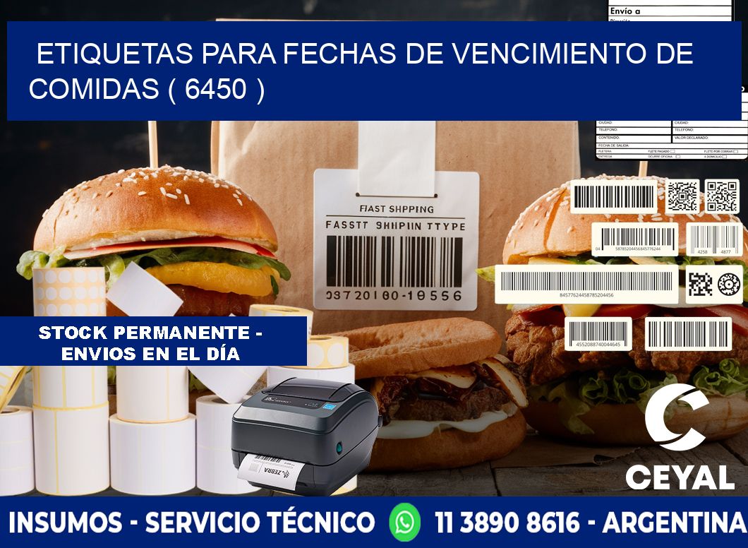 ETIQUETAS PARA FECHAS DE VENCIMIENTO DE COMIDAS ( 6450 )