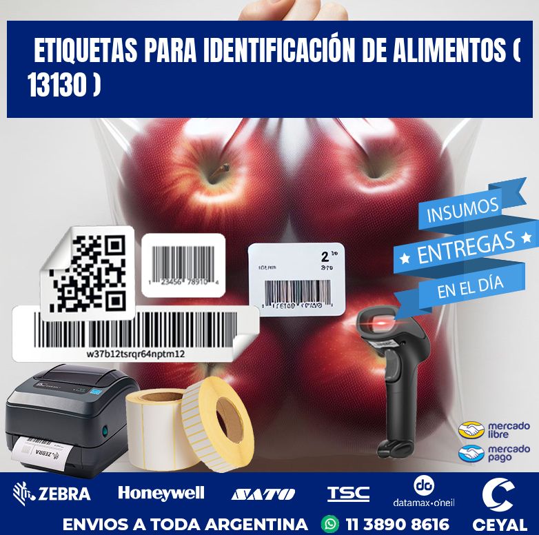 ETIQUETAS PARA IDENTIFICACIÓN DE ALIMENTOS ( 13130 )