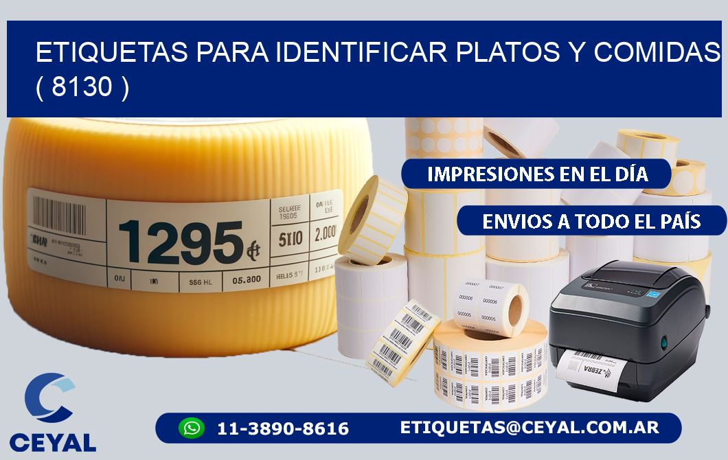 ETIQUETAS PARA IDENTIFICAR PLATOS Y COMIDAS  ( 8130 )