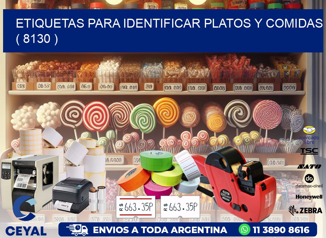 ETIQUETAS PARA IDENTIFICAR PLATOS Y COMIDAS  ( 8130 )