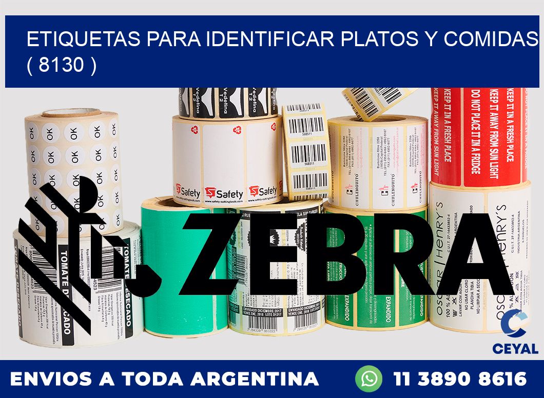 ETIQUETAS PARA IDENTIFICAR PLATOS Y COMIDAS  ( 8130 )