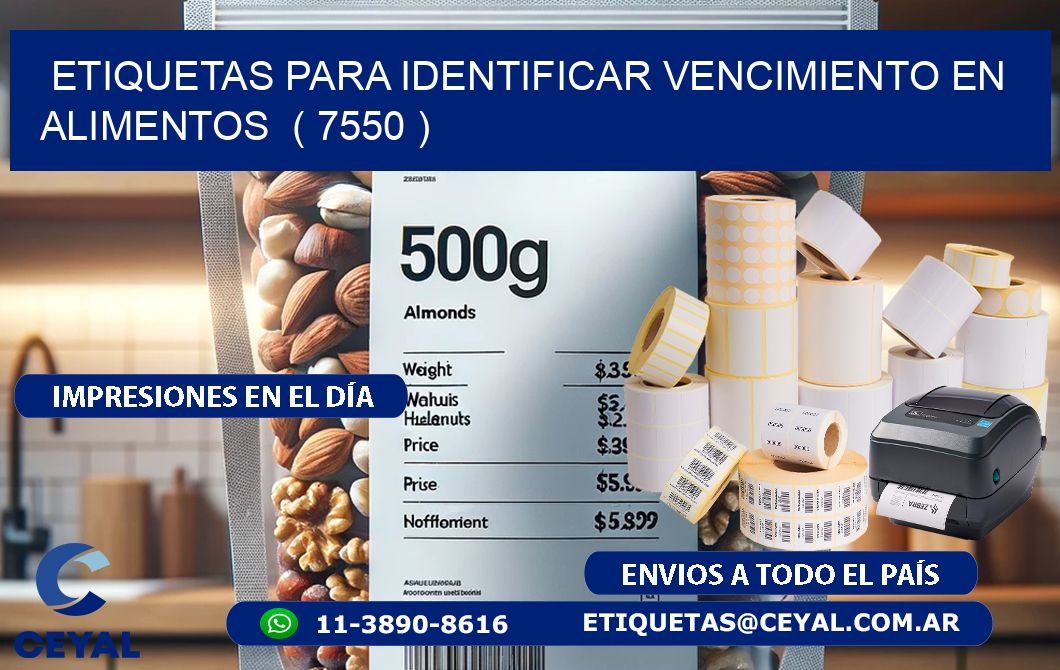 ETIQUETAS PARA IDENTIFICAR VENCIMIENTO EN ALIMENTOS  ( 7550 )