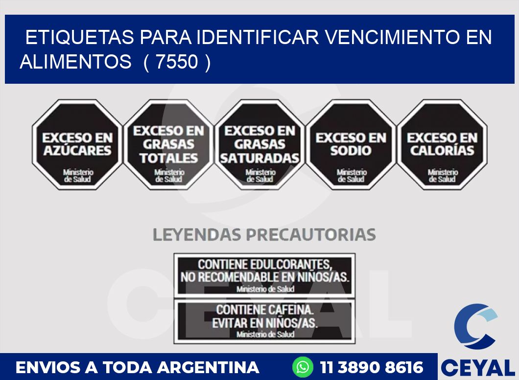 ETIQUETAS PARA IDENTIFICAR VENCIMIENTO EN ALIMENTOS ( 7550 )