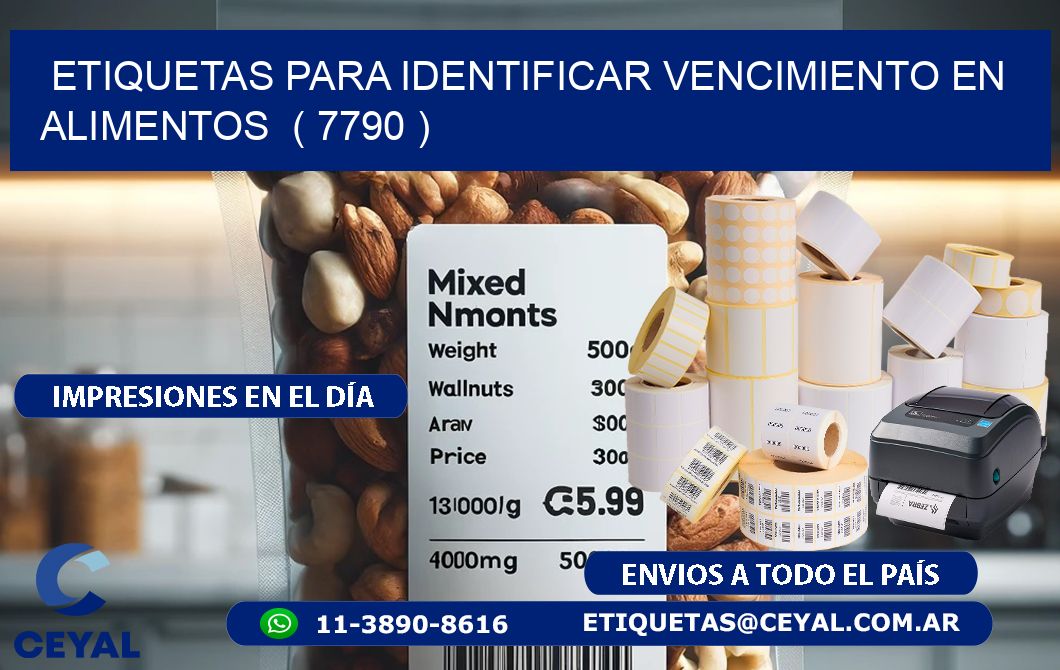 ETIQUETAS PARA IDENTIFICAR VENCIMIENTO EN ALIMENTOS  ( 7790 )