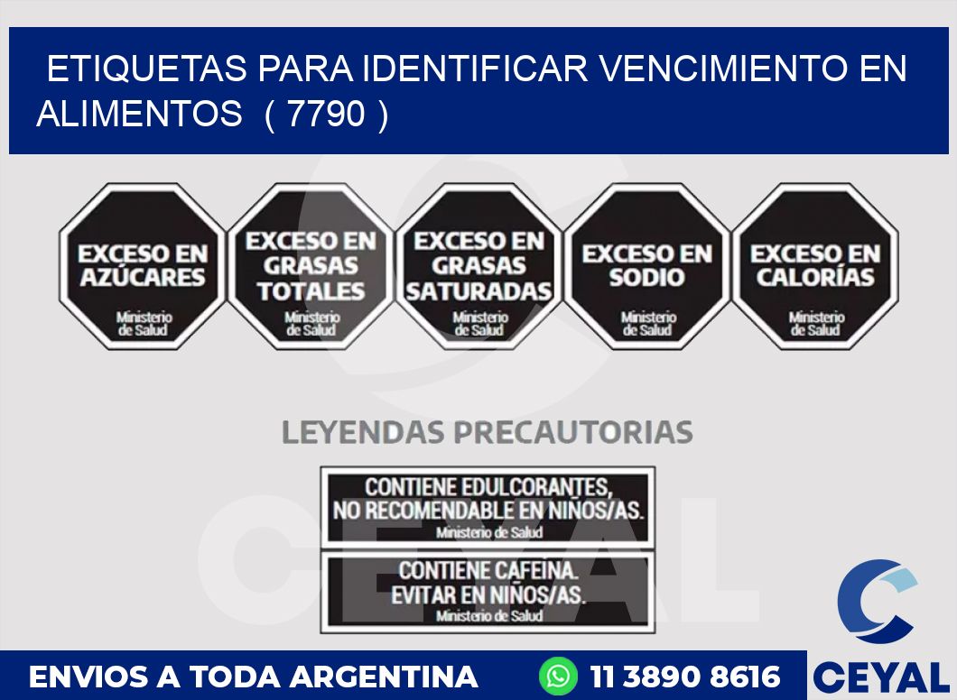 ETIQUETAS PARA IDENTIFICAR VENCIMIENTO EN ALIMENTOS  ( 7790 )