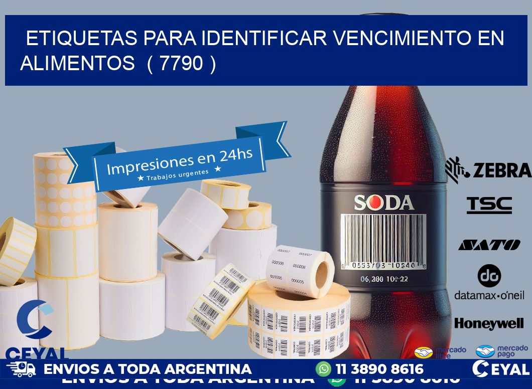 ETIQUETAS PARA IDENTIFICAR VENCIMIENTO EN ALIMENTOS  ( 7790 )