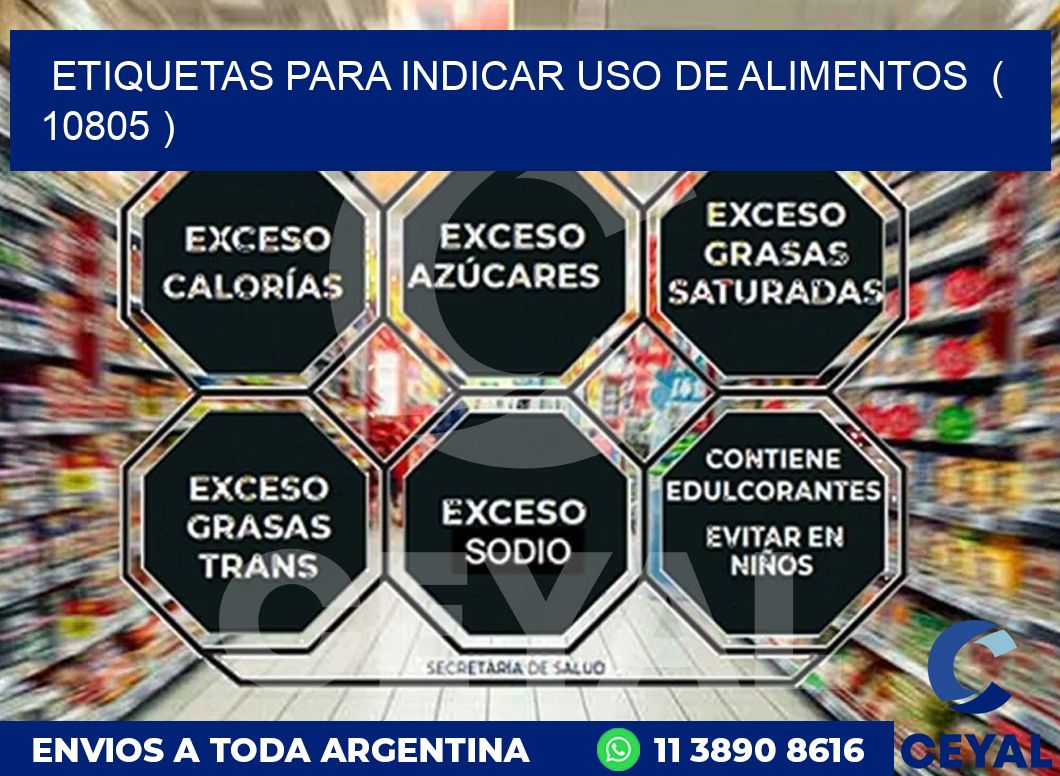 ETIQUETAS PARA INDICAR USO DE ALIMENTOS  ( 10805 )