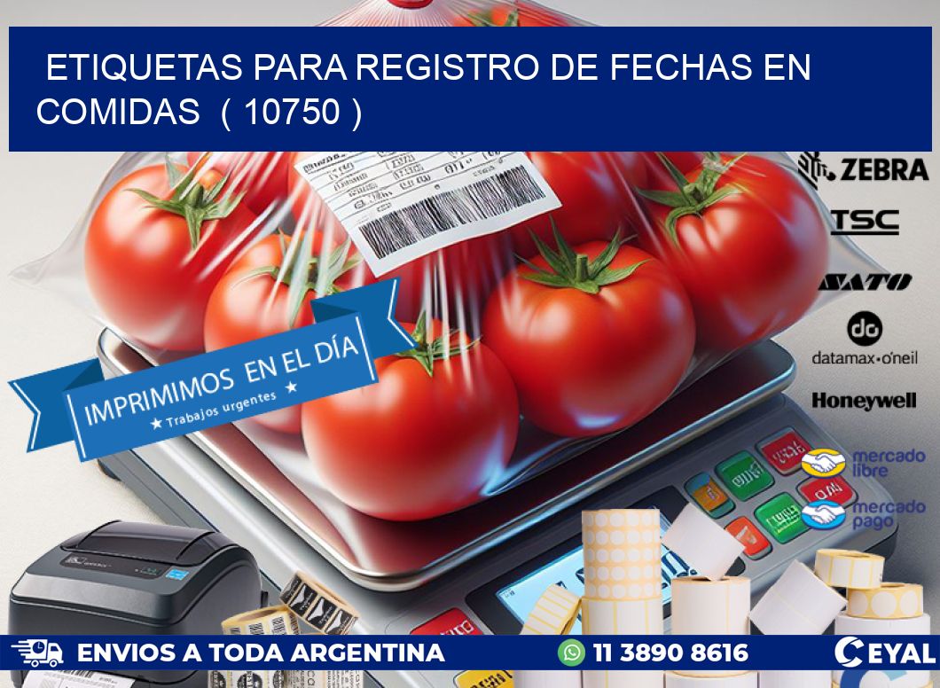 ETIQUETAS PARA REGISTRO DE FECHAS EN COMIDAS  ( 10750 )