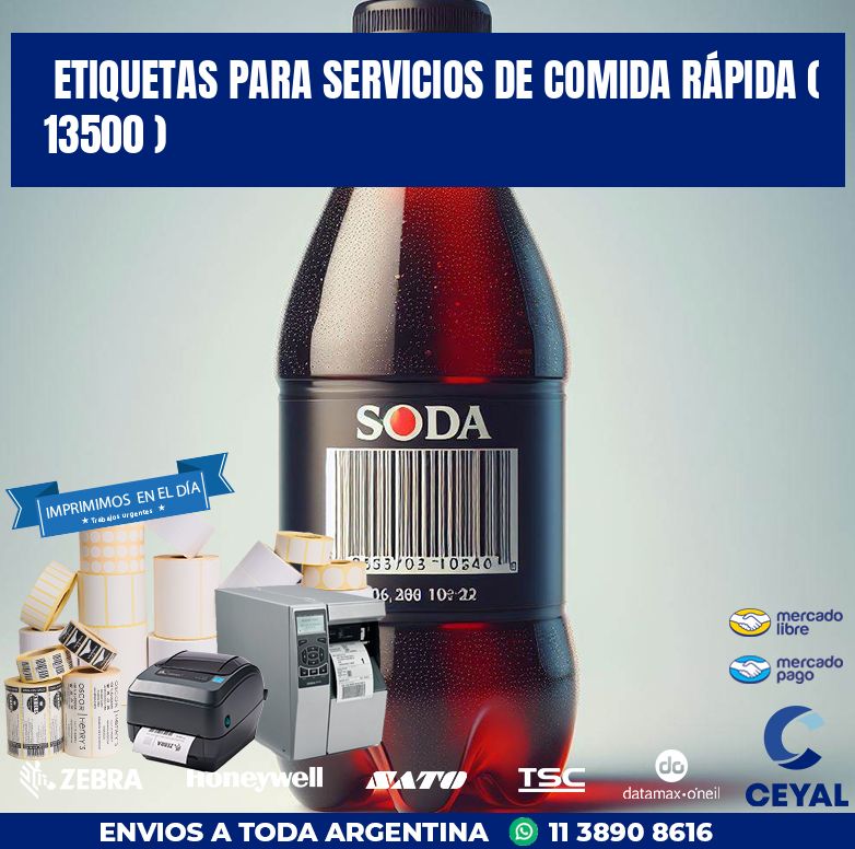 ETIQUETAS PARA SERVICIOS DE COMIDA RÁPIDA ( 13500 )