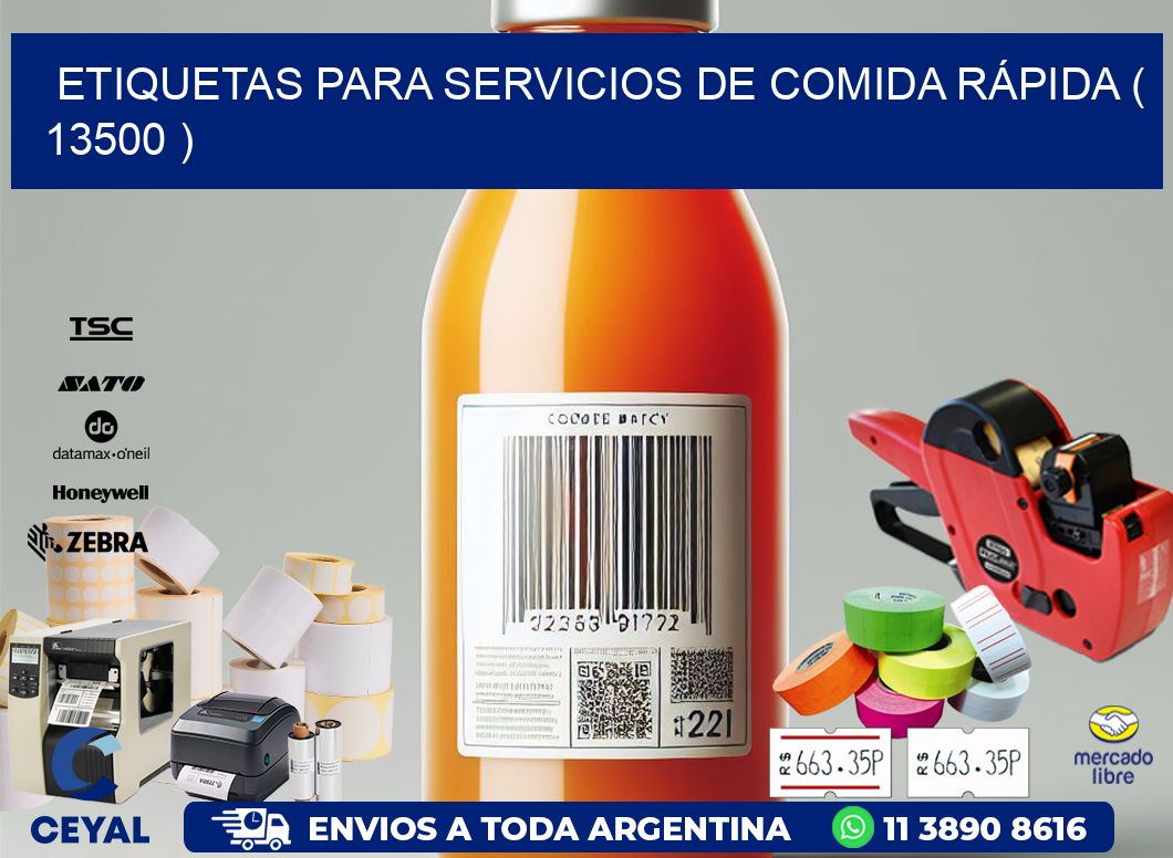 ETIQUETAS PARA SERVICIOS DE COMIDA RÁPIDA ( 13500 )