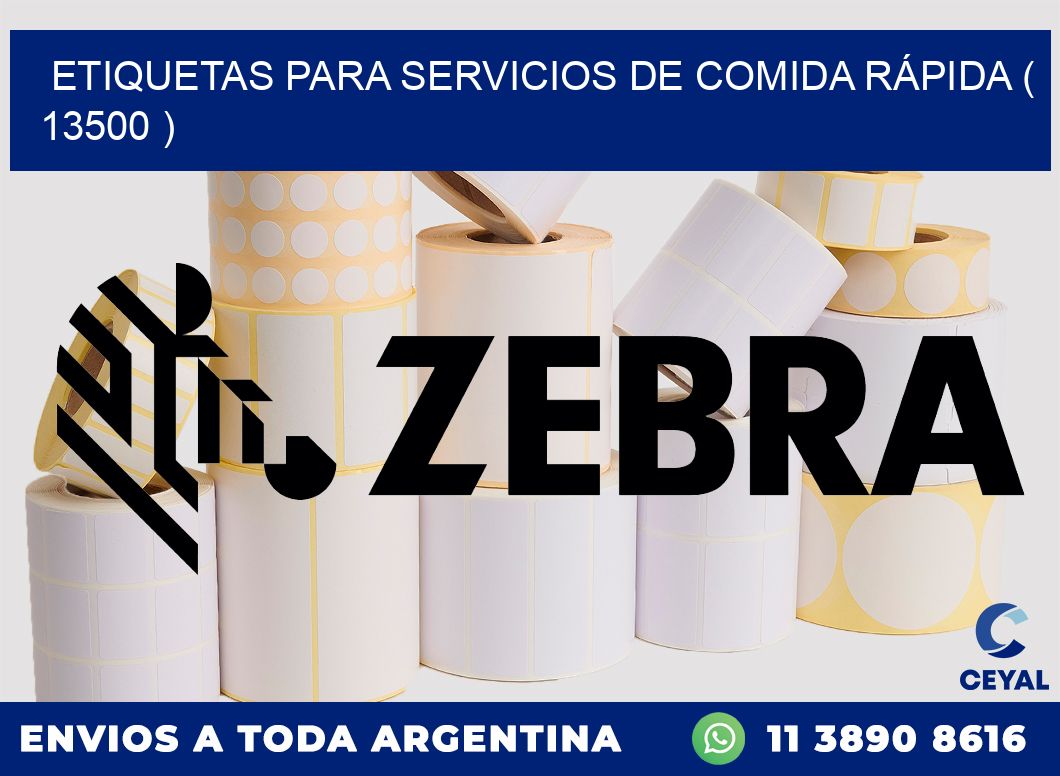 ETIQUETAS PARA SERVICIOS DE COMIDA RÁPIDA ( 13500 )