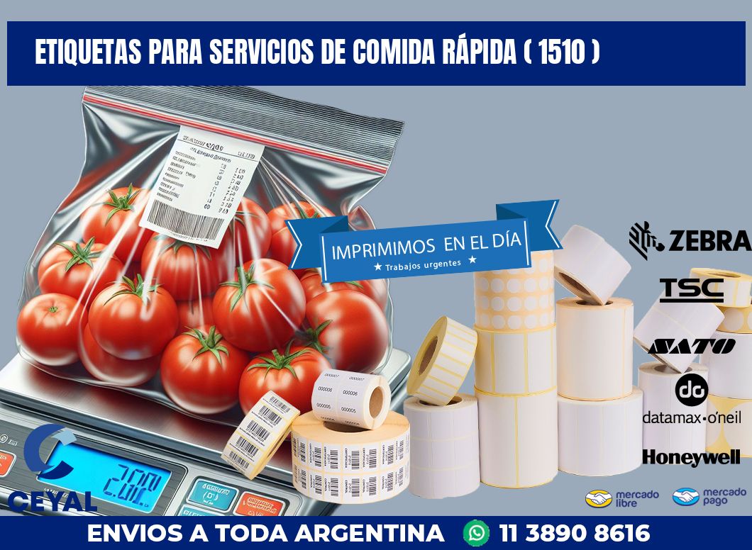 ETIQUETAS PARA SERVICIOS DE COMIDA RÁPIDA ( 1510 )