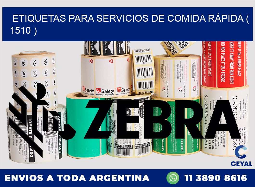 ETIQUETAS PARA SERVICIOS DE COMIDA RÁPIDA ( 1510 )
