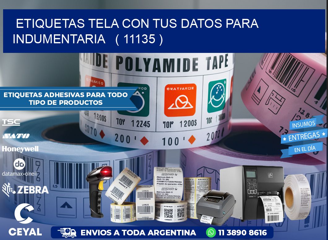 ETIQUETAS TELA CON TUS DATOS PARA INDUMENTARIA   ( 11135 )