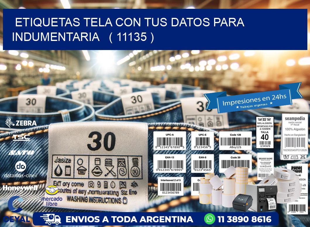 ETIQUETAS TELA CON TUS DATOS PARA INDUMENTARIA   ( 11135 )
