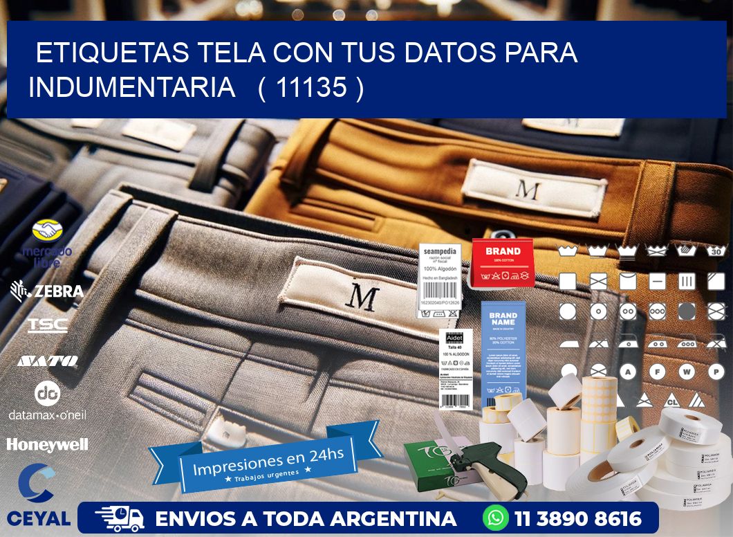 ETIQUETAS TELA CON TUS DATOS PARA INDUMENTARIA   ( 11135 )