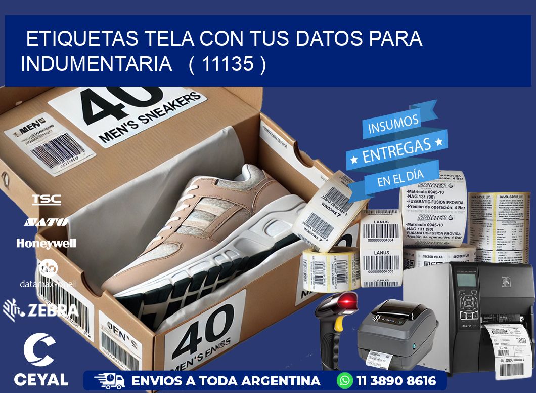 ETIQUETAS TELA CON TUS DATOS PARA INDUMENTARIA   ( 11135 )