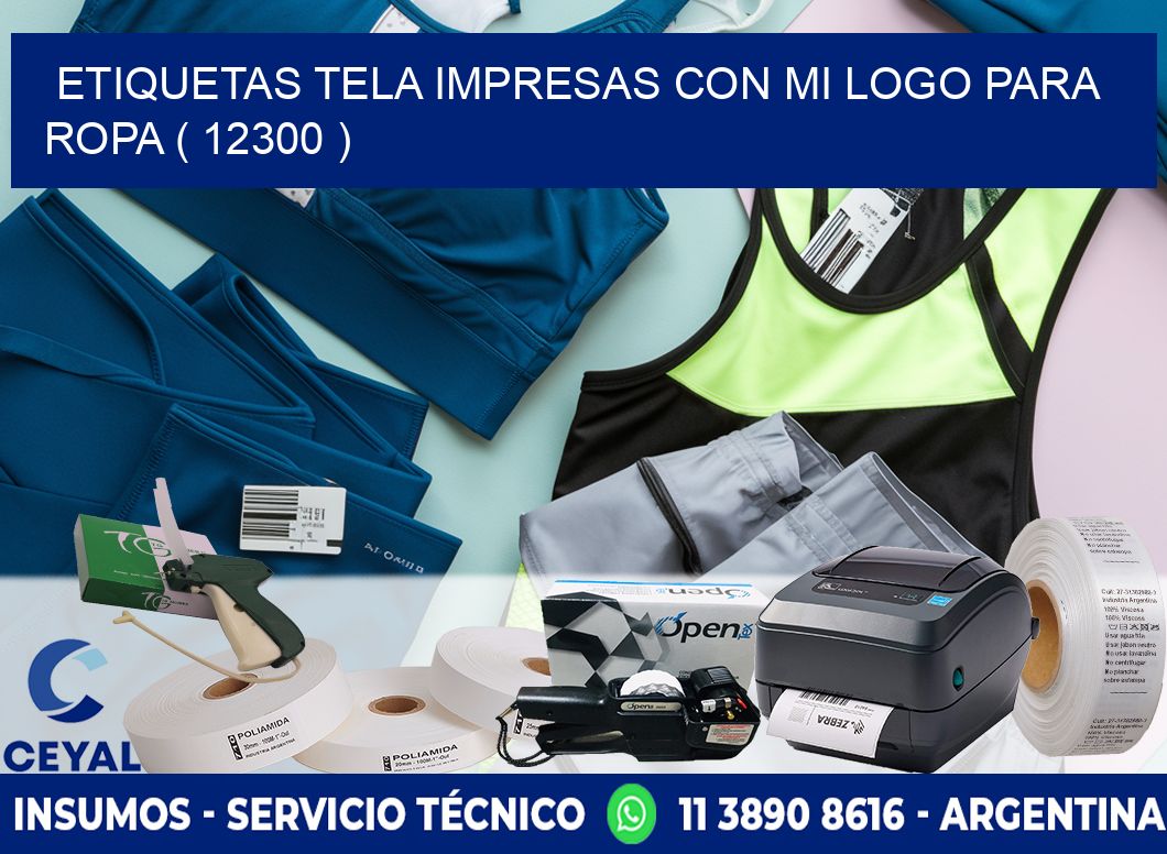 ETIQUETAS TELA IMPRESAS CON MI LOGO PARA ROPA ( 12300 )