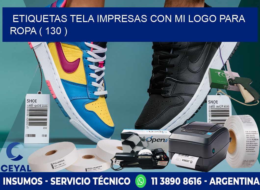 ETIQUETAS TELA IMPRESAS CON MI LOGO PARA ROPA ( 130 )