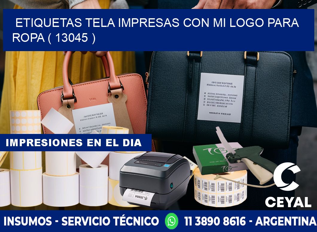 ETIQUETAS TELA IMPRESAS CON MI LOGO PARA ROPA ( 13045 )