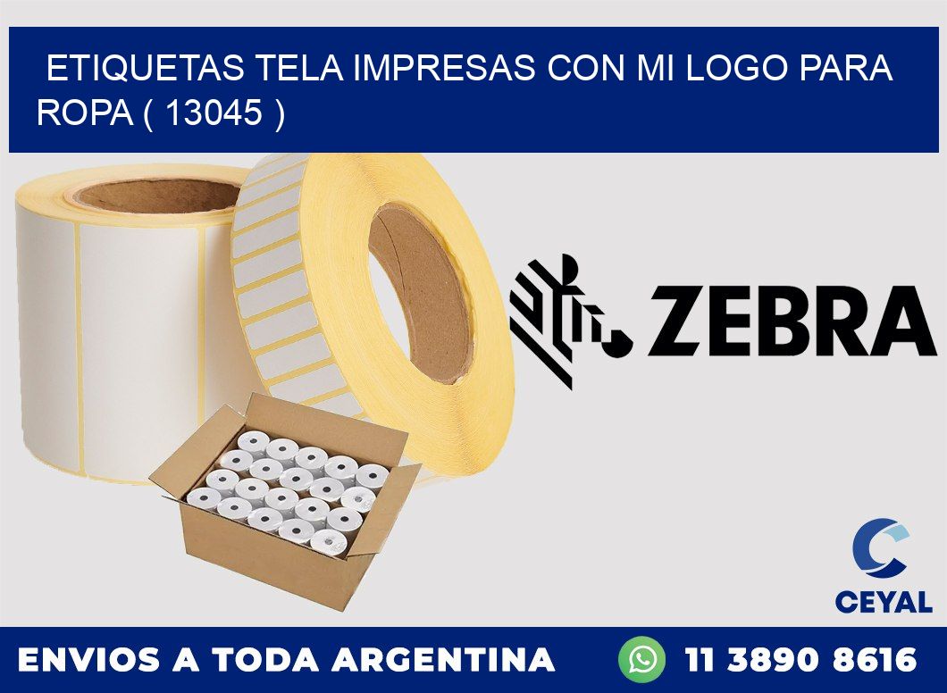 ETIQUETAS TELA IMPRESAS CON MI LOGO PARA ROPA ( 13045 )