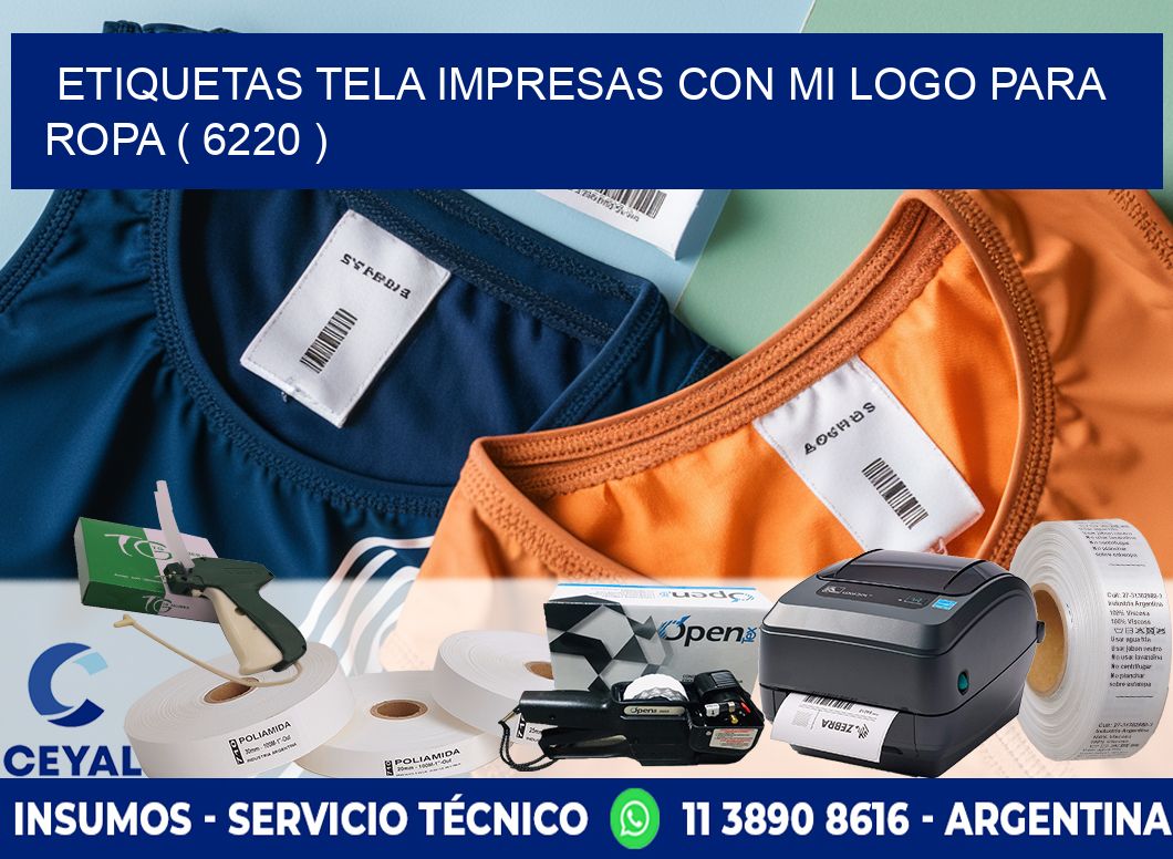 ETIQUETAS TELA IMPRESAS CON MI LOGO PARA ROPA ( 6220 )