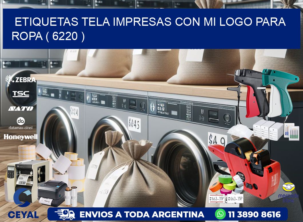 ETIQUETAS TELA IMPRESAS CON MI LOGO PARA ROPA ( 6220 )