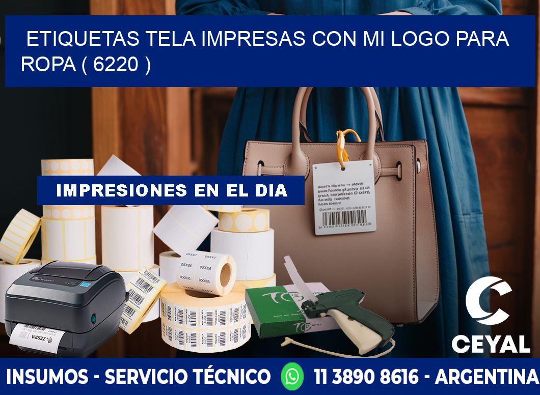ETIQUETAS TELA IMPRESAS CON MI LOGO PARA ROPA ( 6220 )
