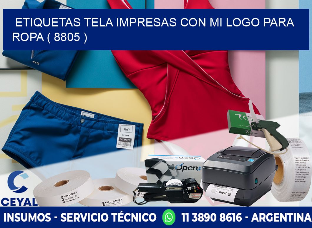 ETIQUETAS TELA IMPRESAS CON MI LOGO PARA ROPA ( 8805 )