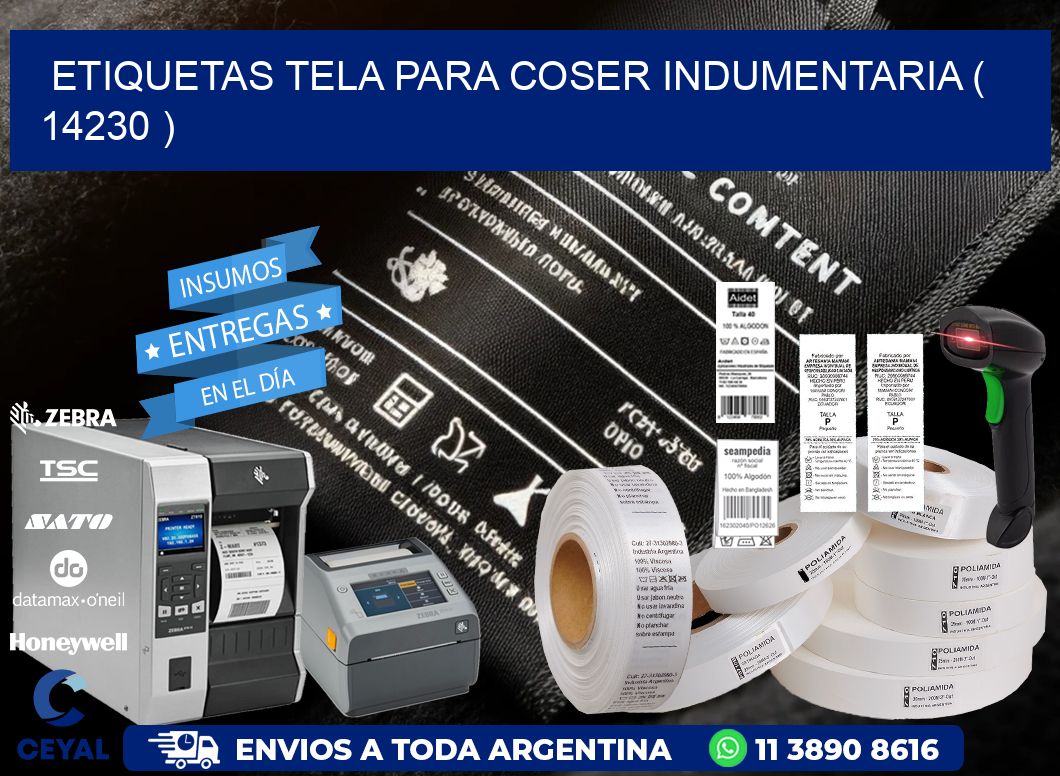 ETIQUETAS TELA PARA COSER INDUMENTARIA ( 14230 )