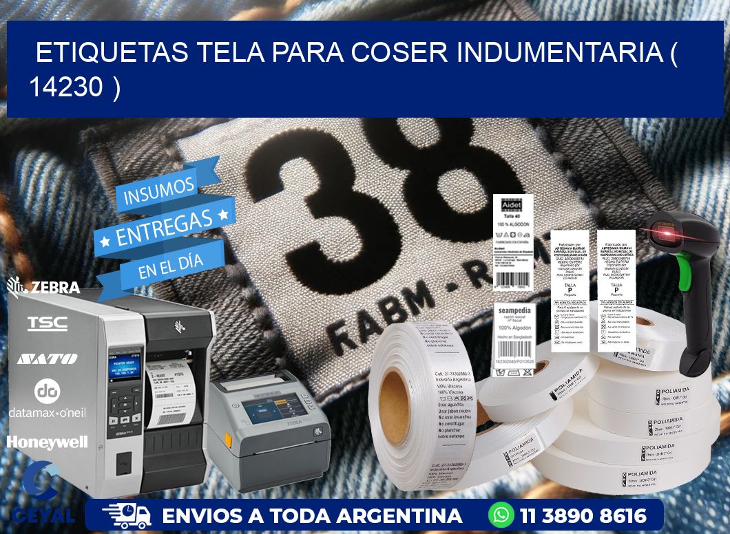 ETIQUETAS TELA PARA COSER INDUMENTARIA ( 14230 )