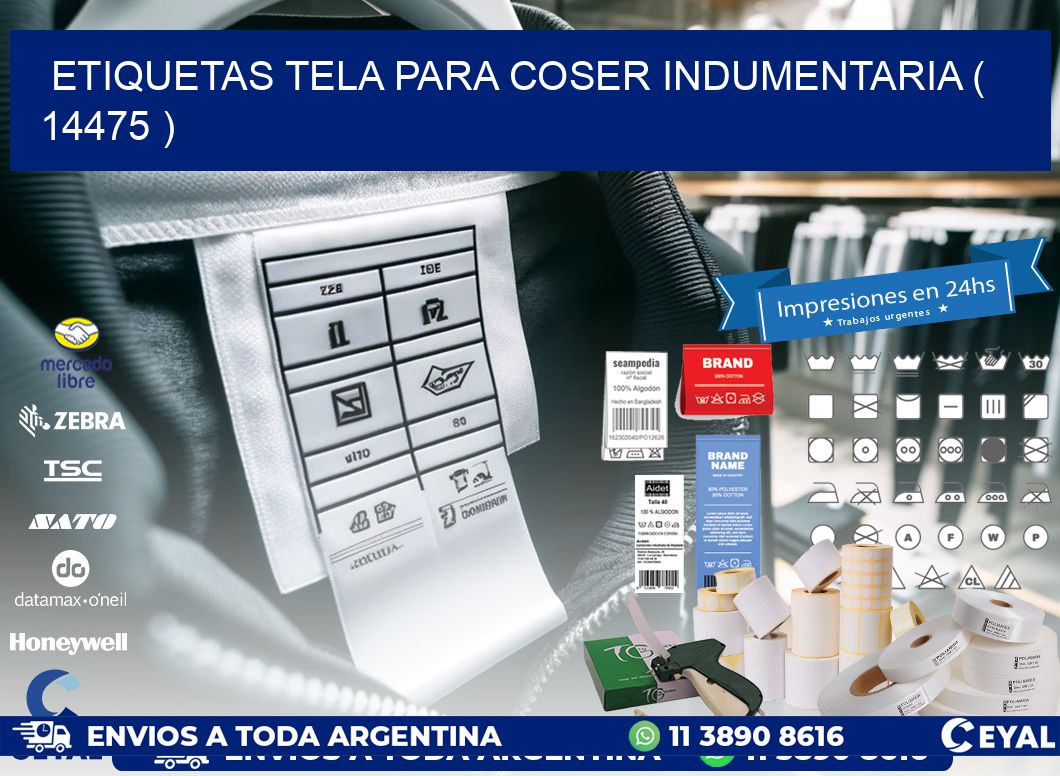 ETIQUETAS TELA PARA COSER INDUMENTARIA ( 14475 )