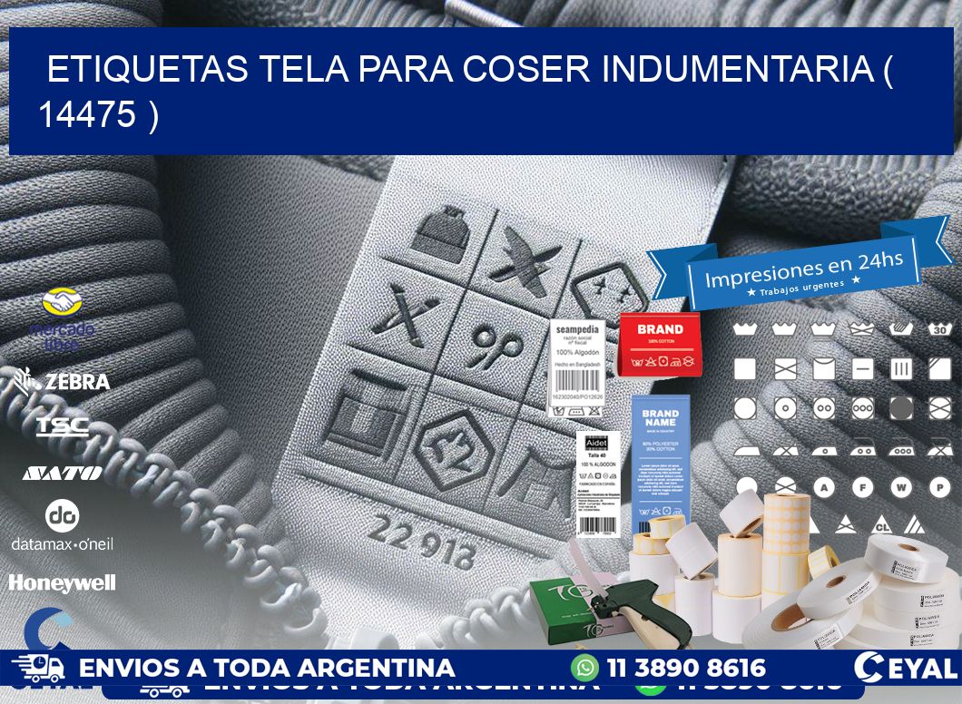 ETIQUETAS TELA PARA COSER INDUMENTARIA ( 14475 )