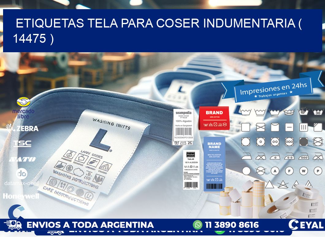 ETIQUETAS TELA PARA COSER INDUMENTARIA ( 14475 )
