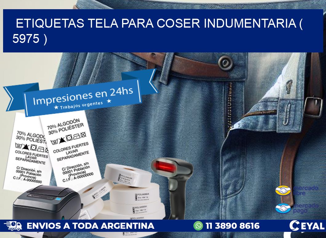 ETIQUETAS TELA PARA COSER INDUMENTARIA ( 5975 )