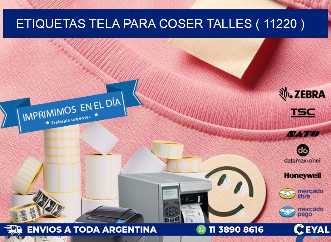 ETIQUETAS TELA PARA COSER TALLES ( 11220 )