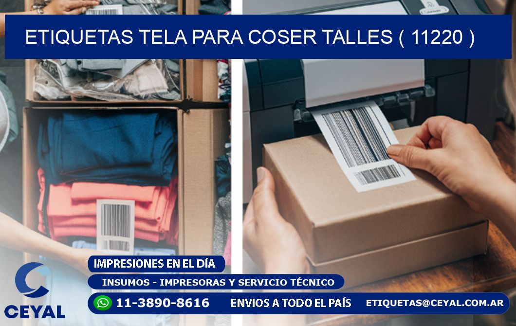 ETIQUETAS TELA PARA COSER TALLES ( 11220 )