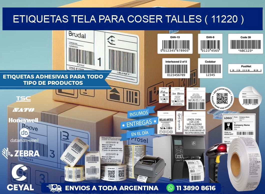 ETIQUETAS TELA PARA COSER TALLES ( 11220 )