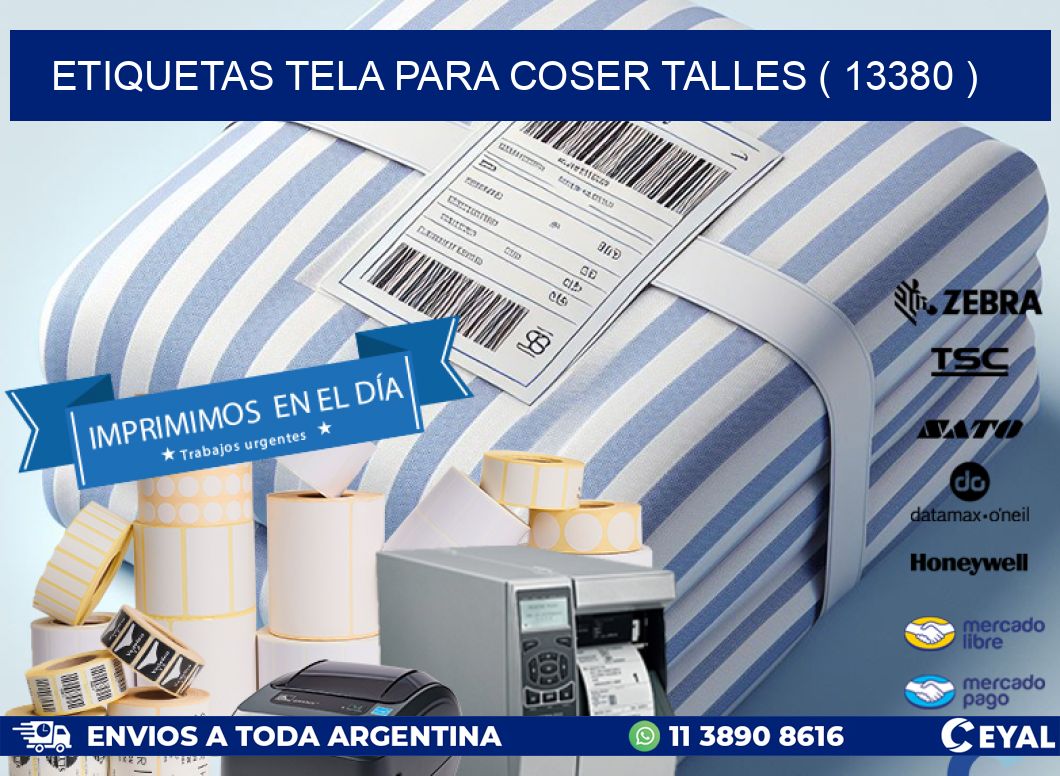 ETIQUETAS TELA PARA COSER TALLES ( 13380 )
