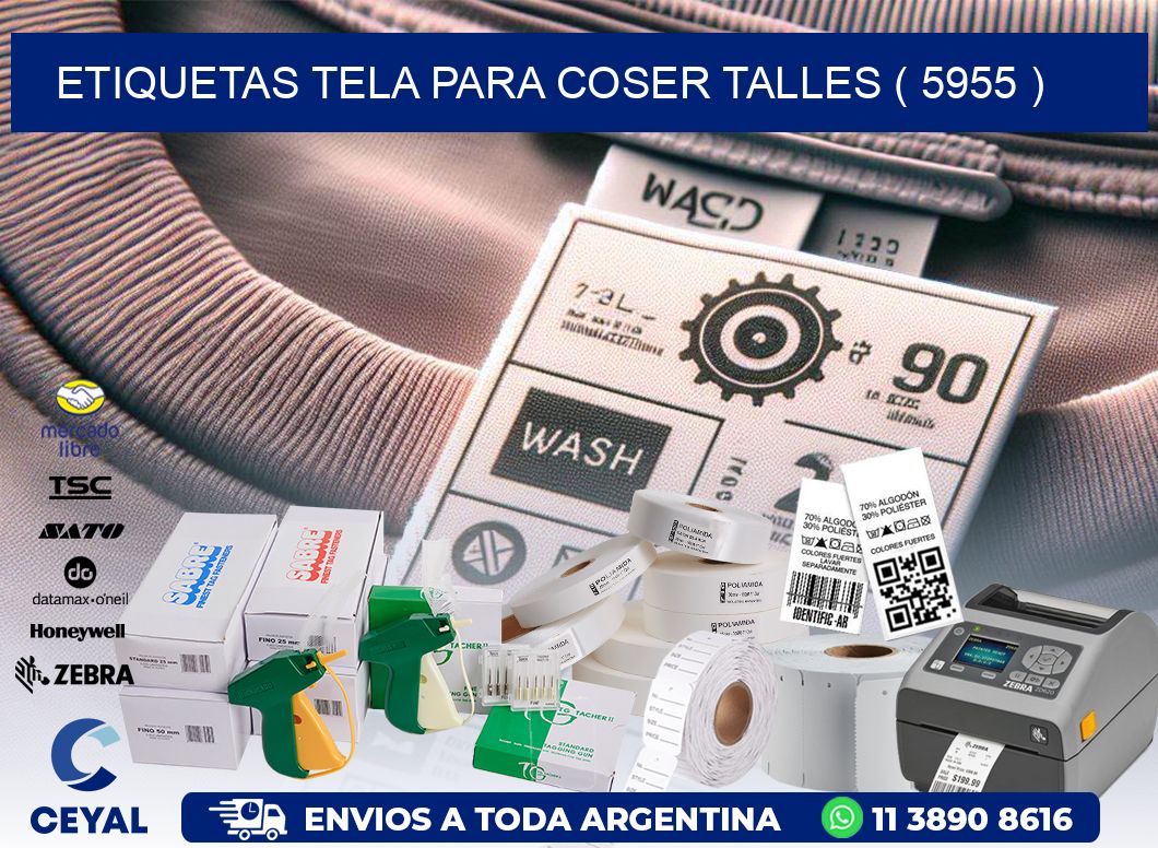 ETIQUETAS TELA PARA COSER TALLES ( 5955 )